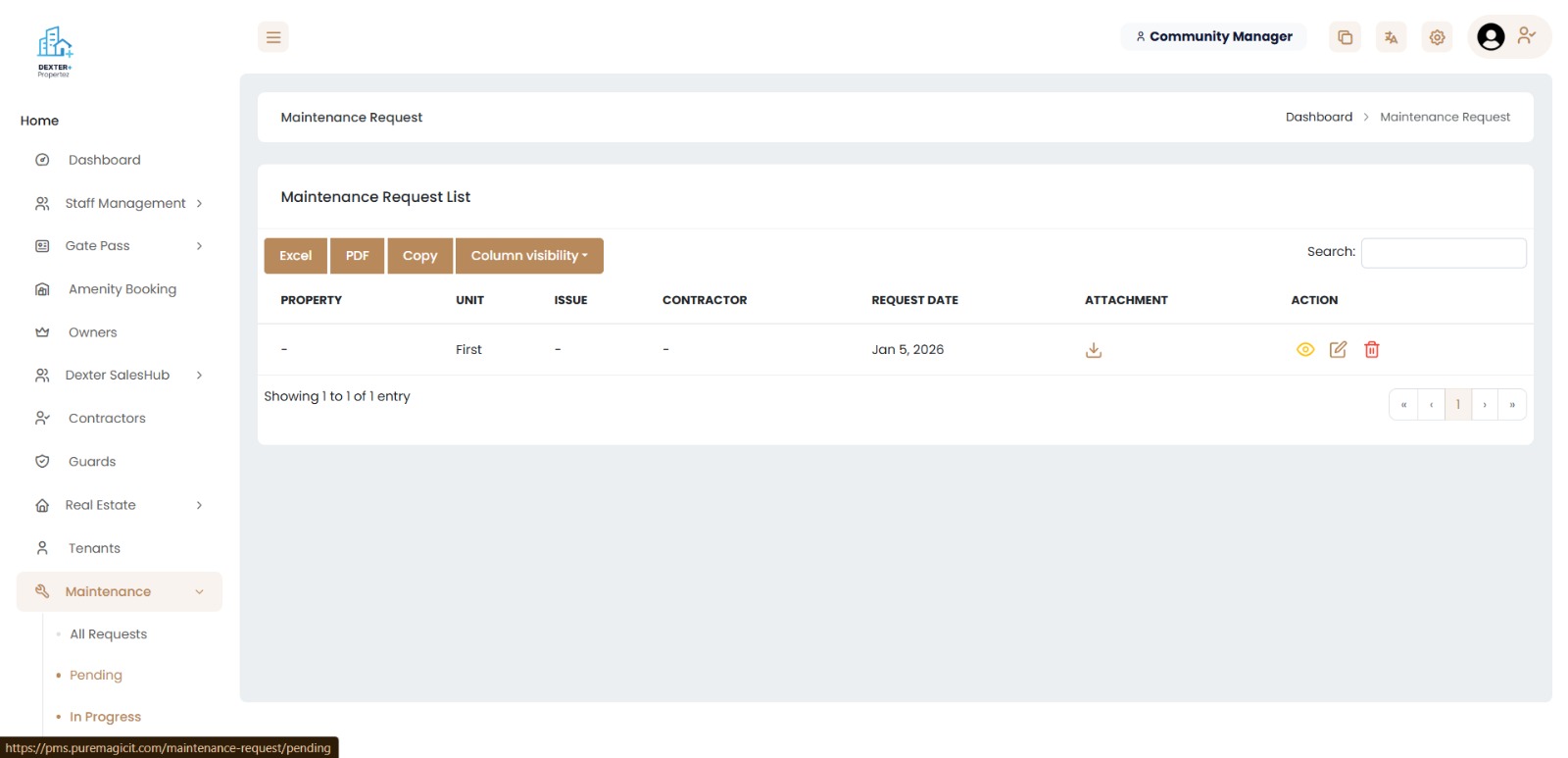 Manage and track every maintenance request